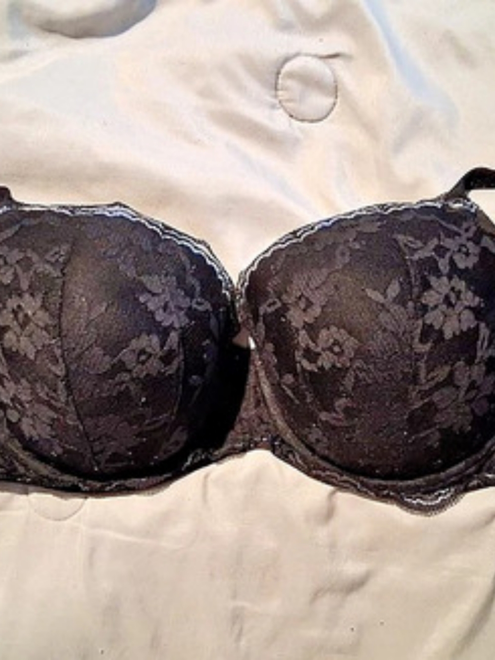 Victoria's Secret Body by Victoria Lined Demi Bra Black With Silver Detail